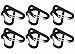 Mini Skater Brand Aluminum Alloy Spring Clip Metal Buckle, D Shaped, Flat Style, 12Pcs/Pack (Black)