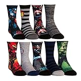 Avengers/Star Wars Boys Crew Socks 9 pairs (L, Avengers)