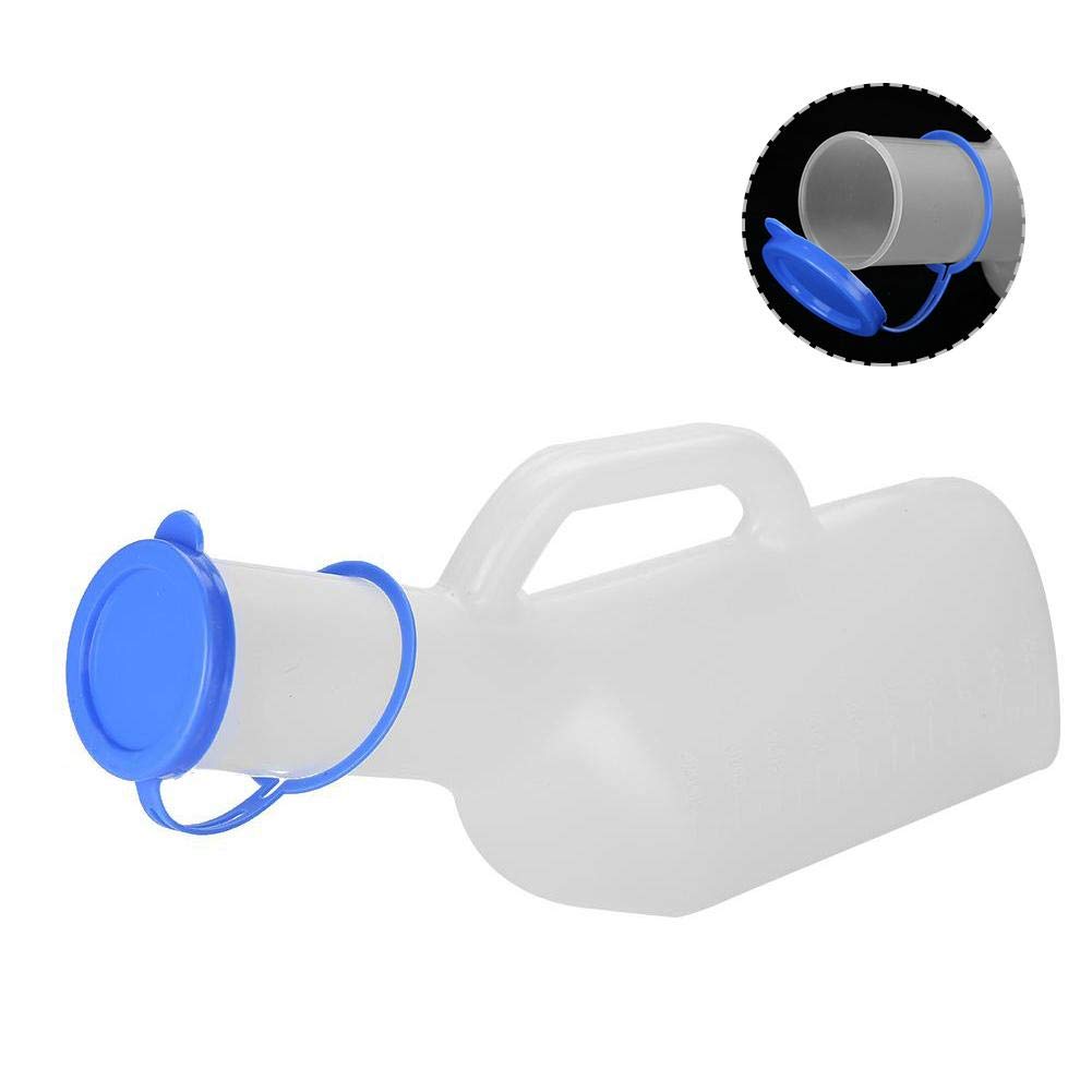 Male Urine Bottle, 1000Ml Portable Outdoor Urine Storage Mobile Toilet Urine Collector with Lid Kids Adults for Travel Container Truckers Hospitals