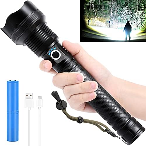 Rechargeable Tactical Flashlights 90000 High Lumens, Brightest Powerful