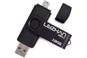 leizhan OTG USB Flash Drive 128gb Pen Drive Black Micro Memory Stick USB 2.0 Android Phone Pendrive for Samsung Galaxy, Xiaom