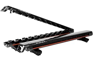 KUAT Grip 6 Durable Universal Car SUV Rooftop Crossbars Mounted Winter Sports Gear Hauling Transportation Slide-Out Locking Clamshell Rack, Fits 6 Skis/4 Snowboards - Gray Metallic with Orange Anodize