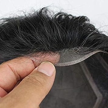 Ekan Front Lace Human Hair Mens Wig Toupee For Men Boys Black