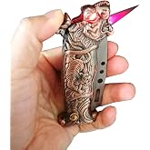 （Without Butane,Color Random） Jet Torch Lighter, Windproof Lighter Metal Dragon Tiger Design,Good for Gift, Suitable for Outdoor Camping, Sports (Tiger)