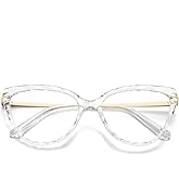 WOWSUN Sexy Cute Crystal Cat Eye Glasses Frame for Women Non-Prescription Fake Eyeglasses Eyewear Frame with Clear Lens