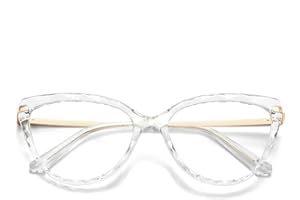 WOWSUN Sexy Cute Crystal Cat Eye Glasses Frame for Women Non-Prescription Fake Eyeglasses Eyewear Frame with Clear Lens