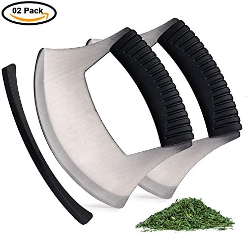 Multi-purpose Pizza Cutter with Protective Cover, Cheese Slicer, Dough Cutter, Super Sharp Good Grips Stainless Steel Cutter for Pizza, Pie, Bread, Vegetables, Easy To Clean, 02 Pieces by FamGoods