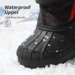DREAM PAIRS Big Kid Kamick Black Red Mid Calf