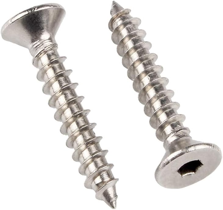 ORANXIN M5 x 16mm 50 Pcs Flat Head Self Tapping Screws Stainless Steel 304 Countersunk Self Drilling Inner Hexagon Wood Screws - Image 3