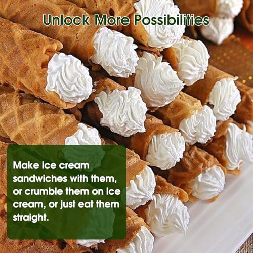 Pizzelle Maker Machine, Mini Non-stick Electric Pizzelle Cookie Baker for Holiday, Party, Treat (Ceramic Coating, 2 * 4