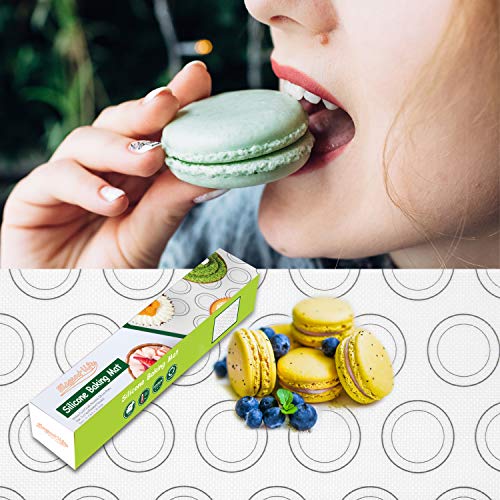 Silicone Baking Mat,Elegant Life Macaron Baking Mats Set of 2 Non-Stick Half Sheet,Non Stick Silicon Liner for Bake Pans & Rolling,Macaron, Pastry, Cookie, Bun, Brioche, Bread Making
