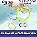 Aqua Classic Dive Rings, 6 Pack, Pool Toys for Kids, Toddlers, Teens, Pool Game, EZ Grab Large Diameter Swim Diving Rings, Red (AQT4953)