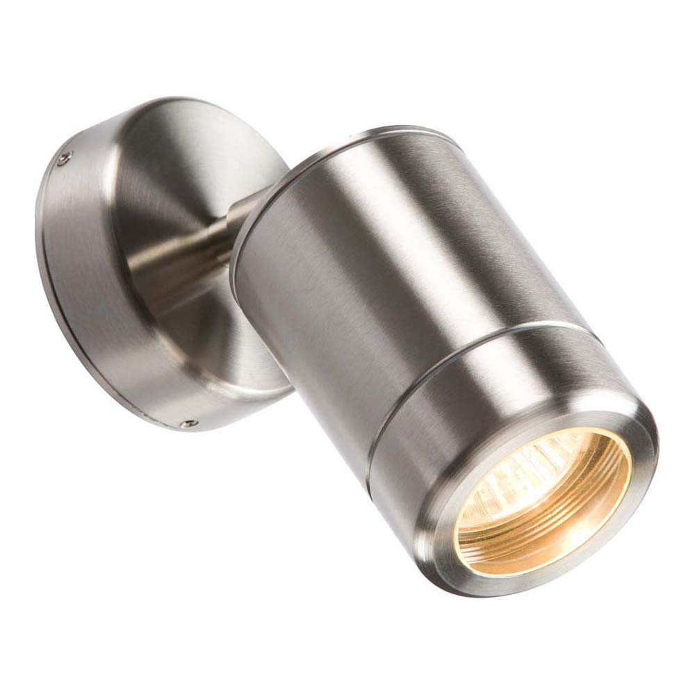 Knightsbridge WALL3 Single Adjustable Wall Light, Stainless Steel, 230 V, IP65, GU10, 35 W