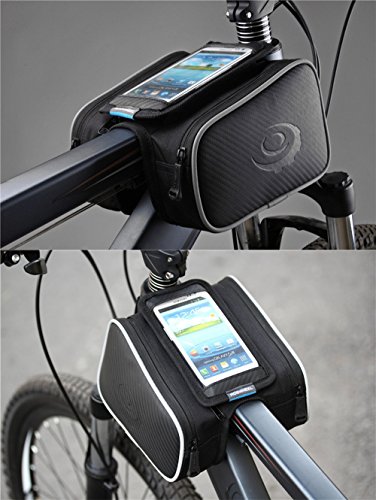 Bicycle Handlebar Phone Bag - Bilateral Bundle Waterproof Bike Storage Bag Saddle Bag on The Front Beam Mobile Phone Holder ≤ 5.7" Screen By Kolodo