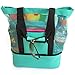 OdyseaCo - Aruba Beach Bag - Beach Tote w/ Zipper & Insulated Cooler (Turquoise) Waterproof Beach Bag, Mesh Beach Tote, Beach Gear, Beach Essentials, Pool Bag, primary