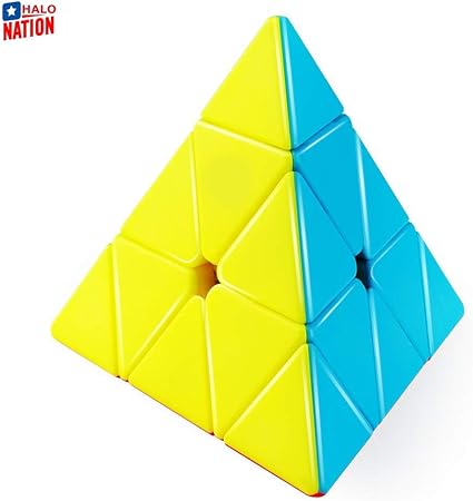 HALO NATION High Speed Pyraminx Stickerless Triangle Rubik Cube - Speed up Pyramid Puzzle