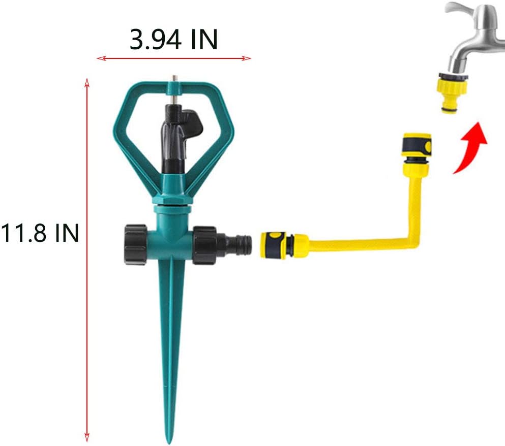 YOCAGO Lawn Garden Sprinklers, 360 Degree Automatically Rotating Sprinkler for Garden Yard Water Sprayer Irrigation System - 4 PCS : Garden & Outdoor