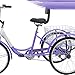 VANELL 20″ Foldable Tricycle Bike3 Wheeled Bicycle with Large Size Basket Backrest Seat for Teenager Women Men for Shopping Exercise Recreation (Purple, Non-Foldable 7-Speed)thumb 1
