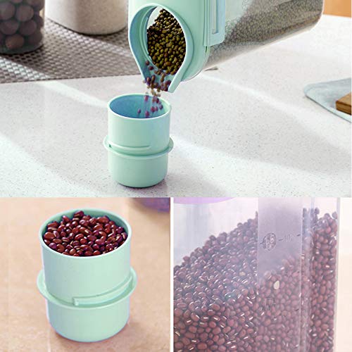 Cereal Container Dog Food Storage Containers with Airtight Design Pour Spout Measuring Cup BPA-Free Dry Food Cereal Dispenser for Flour Rice Snacks (1 Pack Green)