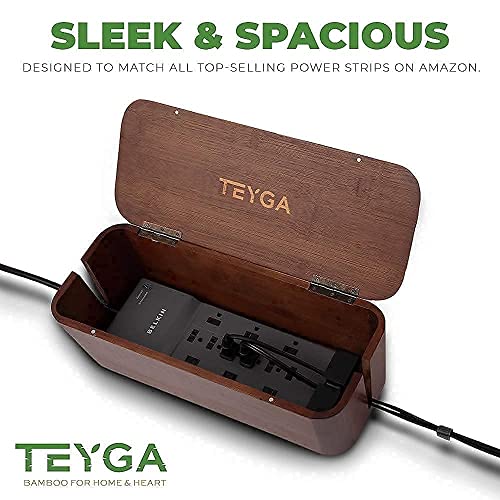 BamBox Premium by TEYGA Indestructible Bamboo Cable Management Box