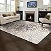 Superior Indoor Runner Rug, Jute Backed, Perfect for Entryway, Office, Living/Dining Room, Bedroom, Kitchen, Hardwood Floor, Floral Scroll Decor, Leigh Collection, 2' 7