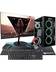 Periphio Entry-Level Gaming PC Computer, Intel Core i5 6500, Integrated HD Graphics, 16GB DDR4 RAM, 240GB SSD + 1TB HDD, Windows 10 Home, WiFi, iGPU Gaming (4in1 Bundle w/HD Monitor) (Renewed)