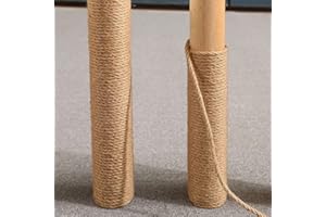 JEPNJPU Nature Hemp Rope,1/4inch Heavy Duty Jute Twine for Cat Tree and Tower, DIY Scratcher Scratching Post Replacement, Pad, Crafts Gardening Hammock Home Decorating(66FT)