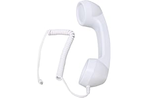 Heayzoki Retro Phone Handset, 3.5mm Cell Phone Receiver, Radiation Proof, HandheldCell Phone Telephone Handset for Mobile Phones Computers (White(Teddy Bear))