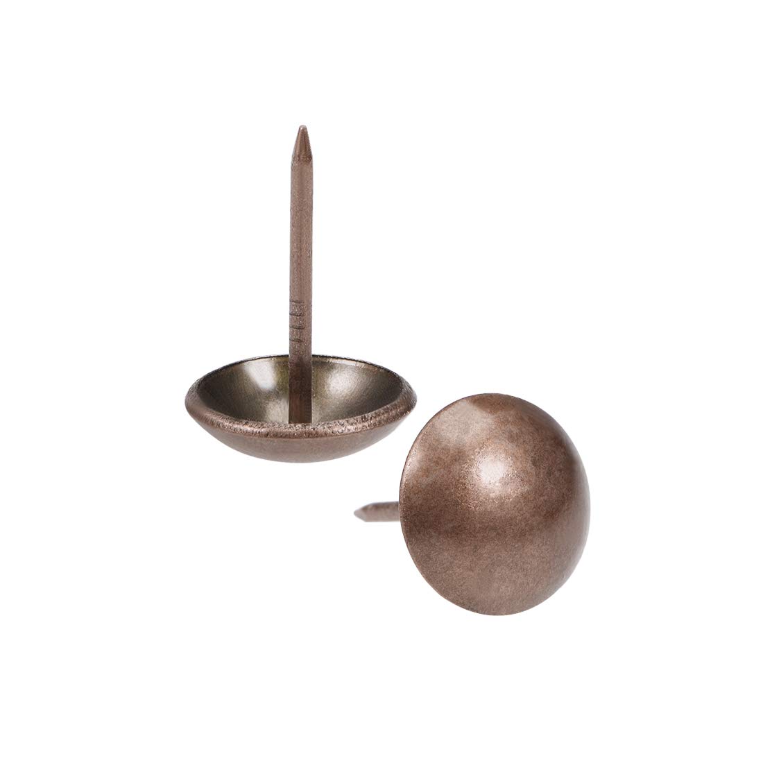 sourcing map Upholstery Nails Tacks 14mm Head Dia Retro Round Thumb Push Pins Copper Tone for Furniture Sofa Headboards, 40 Pcs