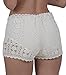 M&B USA Casual Shorts Cotton Crochet Lace Shorts Beach Summer Miniskirts (Large, Beige)