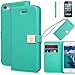 iPhone 5s case,iPhone SE case,iPhone 5 case,by Ailun,Wallet case,PU leather case,credit card holder,Flip Cover Skin[Mint Green] with screen protect and styli pen