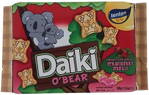 Tenten Daiki O'Bear Filled Biscuit 160g x 10 Packs (Strawberry Cream)