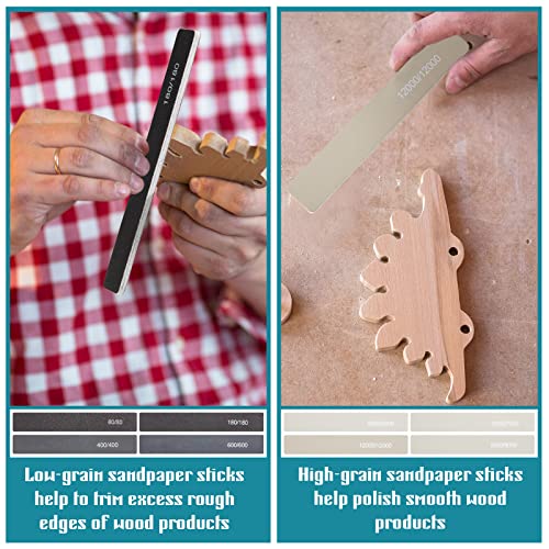 Honoson 40 Pieces Sanding Sticks Polishing Sanding Tools Mini Model