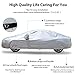 Bliifuu Sedan Car Cover Waterproof Windproof Snowproof UV Protection for Outdoor All Weathers, Breathable Full Exterior Cover Fit Sedan 185