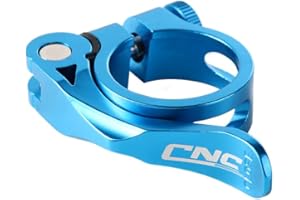 Aluminium Alloy Bike Seat Tube Clamp, 31.8mm & 34.9mm, Adjustable Quick Release (Blue)