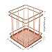 Caveen Rose Gold Wire Net Pencil / Pen Cup Square Iron Mesh Pen / Pencil Cup Stationery Organizer Desk Sorter For Office Home School