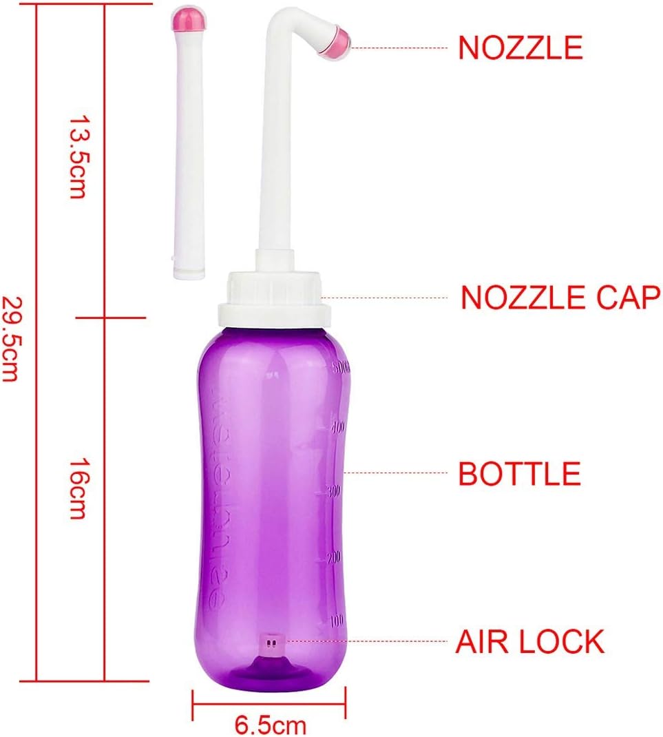 Wolfbeam Portable Bidet Sprayer Bathroom Toilet Bidet Bottle Handheld Vulva and Anal Cleaner Travel Bidet Spray Wiper for Personal Hygiene 2 Nozzles - Image 5