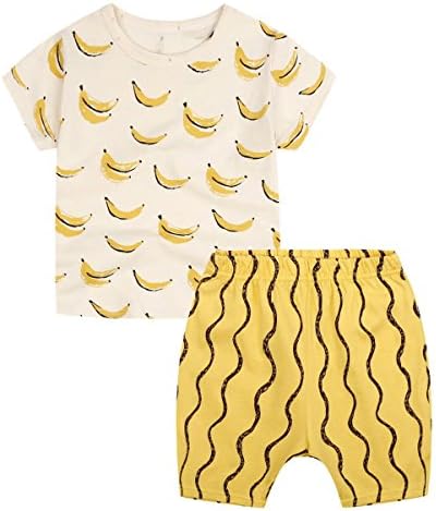 Favorland Unisex Baby Little Girls Boys' Toddler 2pc Summer T-Shirt Shorts Set Outfits