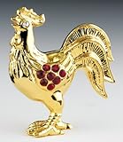 YEAR OF ROOSTER Gold Swarovski Crystal Zodiac Figure
