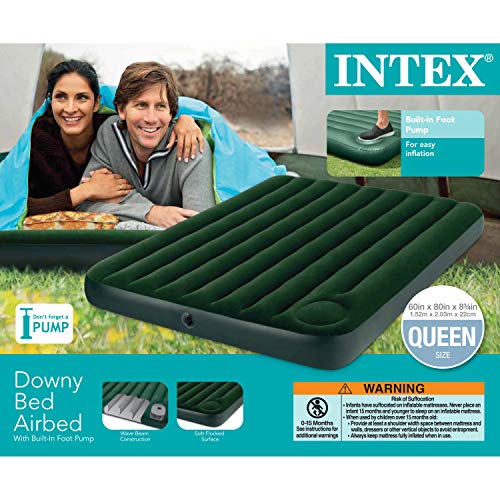 Intex Downy Airbed with Builtin Foot Pump, Queen Pricepulse