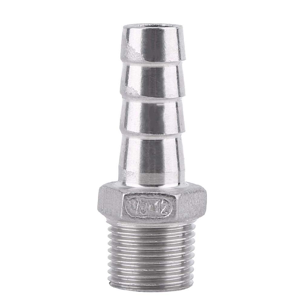 1 x SS304 Stainless Steel Barbed Hose Connector with Thread Adaptor DFE Tail Pipe 1/8~3/4