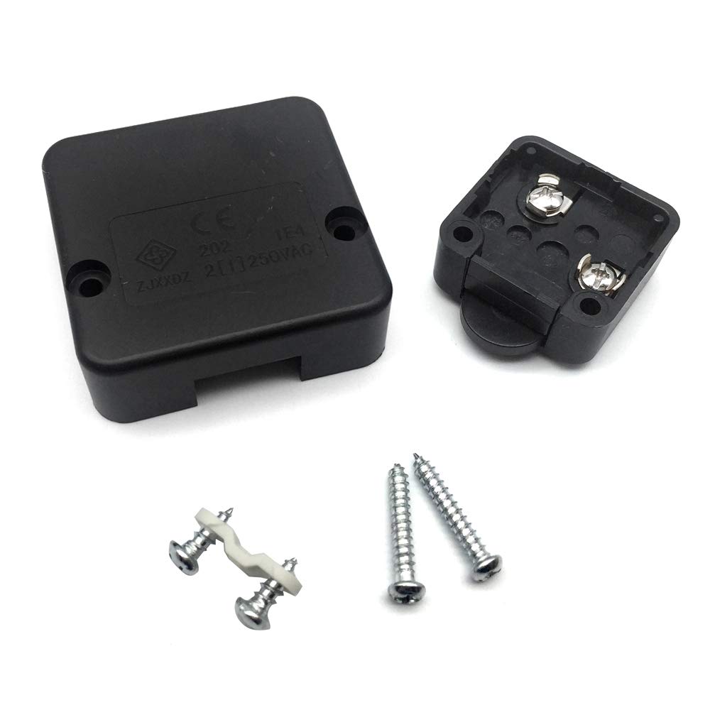 FUJIE Cabinet Switch Recessed Momentary Contact Automatic Switch with Cover Housing Black