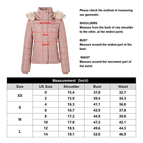 Royal Matrix Women's Heavy Short Quilted Puffer Coat with Removable Faux Fur (Kaki, 8) - Thumbnail 5