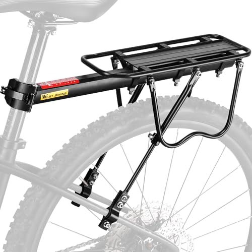 West Biking Gepäckträger Mountainbike - Stabil Robust MTB Aluminium Fahrradgepäckträger, Einfache Montage, Fahrrad Hinten Maximalbelastung 50kg