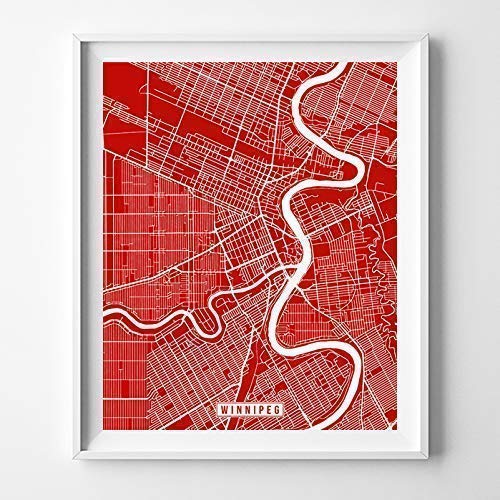 Amazon Com Winnipeg Canada City Street Map Wall Art Home Decor