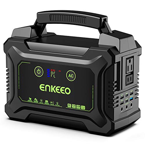 ENKEEO Portable Power Station 222W, Power Charger Camping CPAP Generator Backup Supply 110V/200W