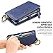 iPhone 6 PLUS / iPhone 6S PLUS Slim Wallet Case, FLOVEME Hybrid Dual Layer Removable Magnetic PU Leather Flip Folio Cover 18 ID Credit Card Slots Cash Compartment Protective Kickstand Holder, Blue