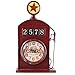 Lily’s Home Antique Inspired English Red Gas Pump Mantle Clock 13 Inch