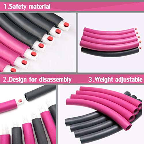 Auoxer Fitness Exercise Weighted Hoola Hoop, Detachable and Size Adjustable Design, Lose Weight Fast by Fun Way, Fat… - Image 3