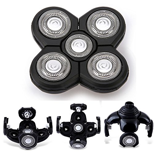 5 Blade Universal Rotary Replacement Shaver Head, Electric Shaving Head Razor Blades Replacement Head 5D,220V(BLACK)